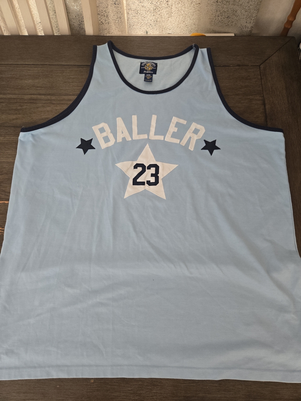 Y2K Vintage Steve Barrys Baller 23 Basketball Jersey Tank Top Light Blue 3XL